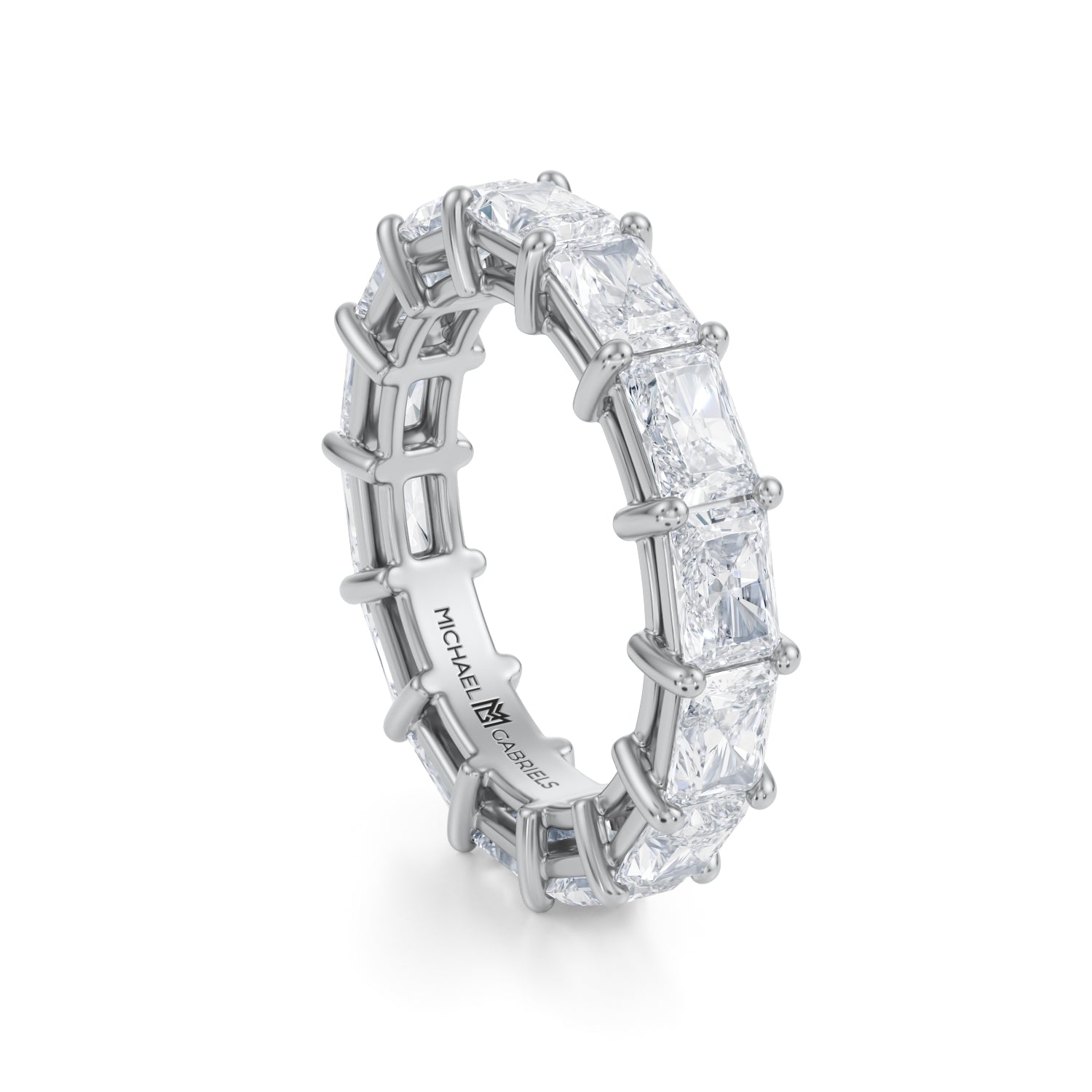 Platinum Horizontal Radiant Lab Grown Diamond Eternity Band - Medium