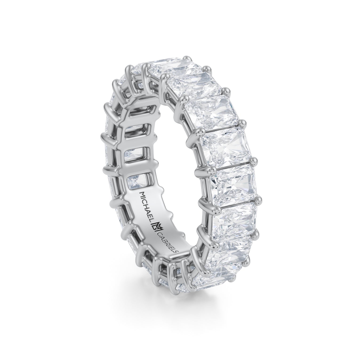 Platinum Vertical Radiant Lab Grown Diamond Eternity Band - Medium