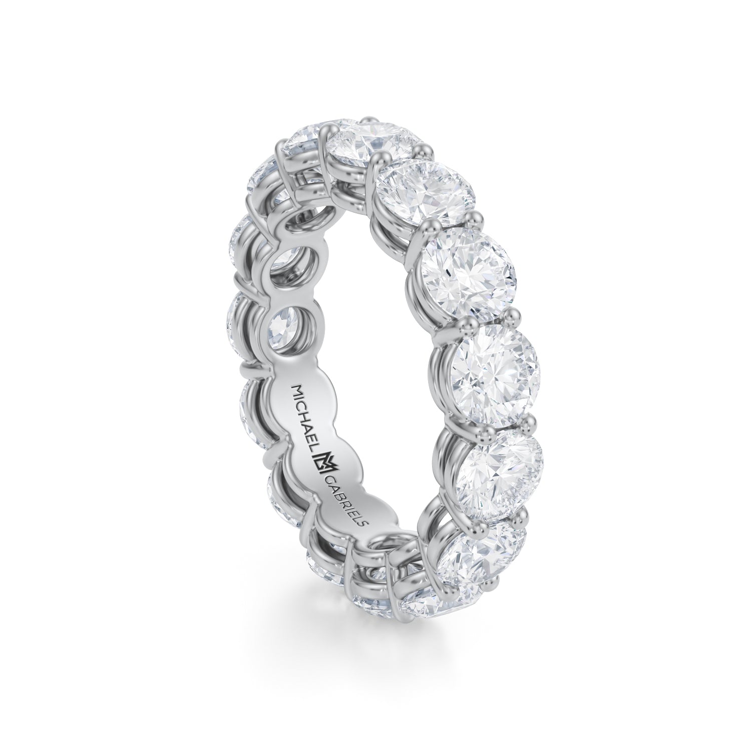 Platinum Round Lab Grown Diamond Eternity Band - Medium