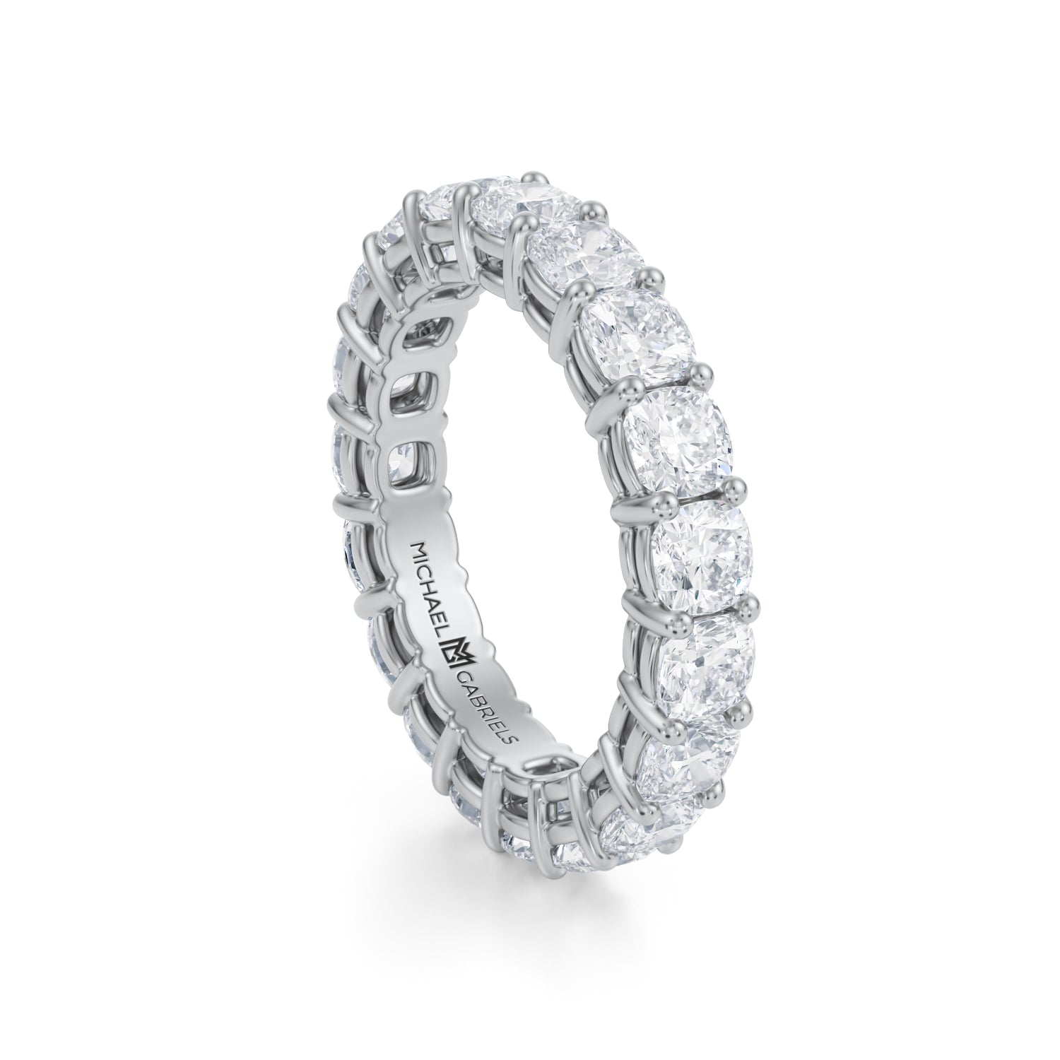 3 Carat Cushion Lab Grown Diamond Basket Eternity Band