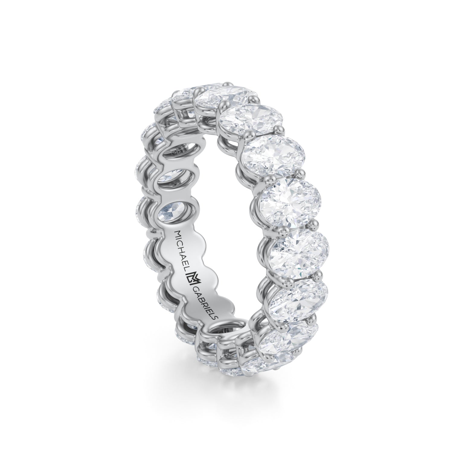 4 Carat Oval Lab Grown Diamond Basket Eternity Band