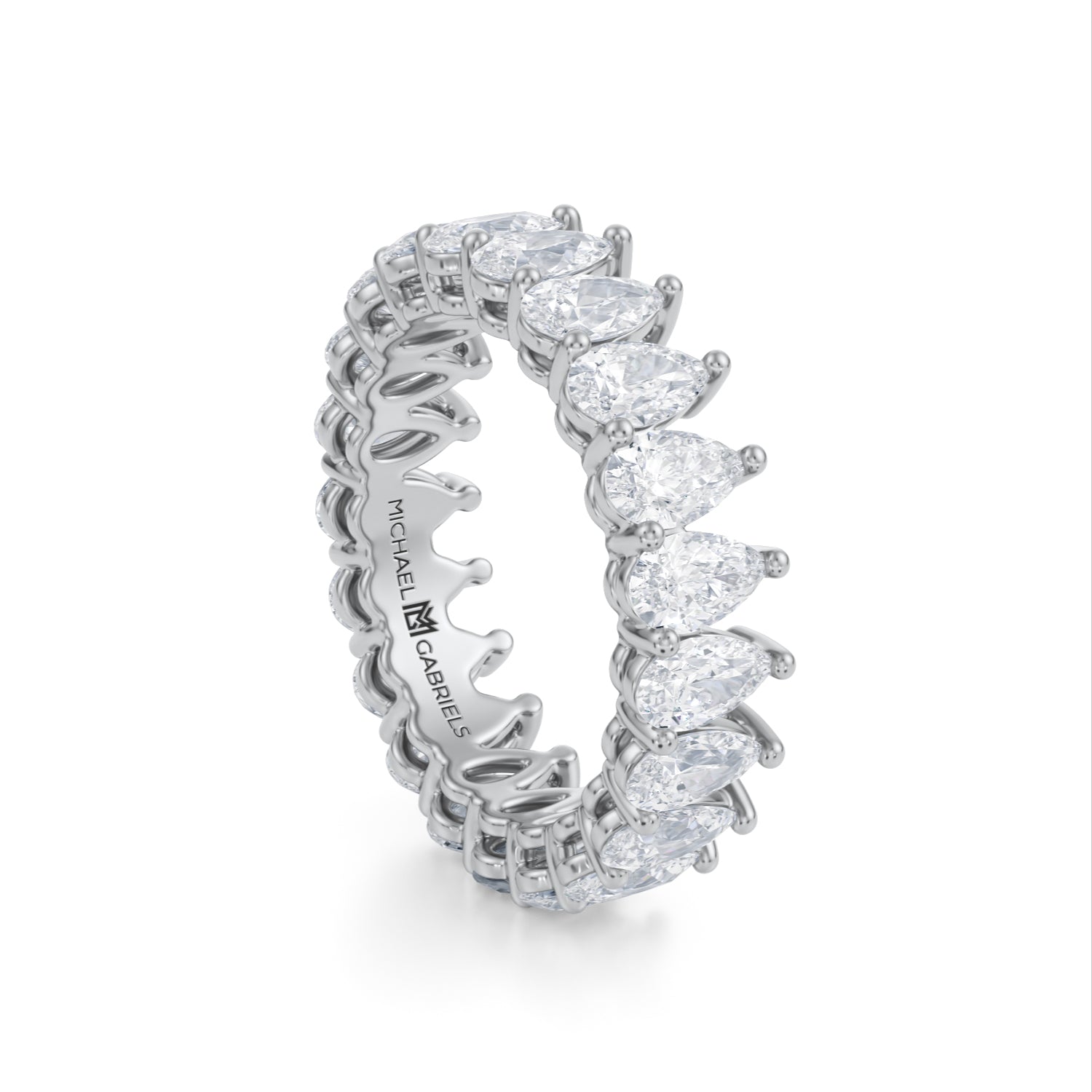 4 Carat Pear Lab Grown Diamond Basket Eternity Band