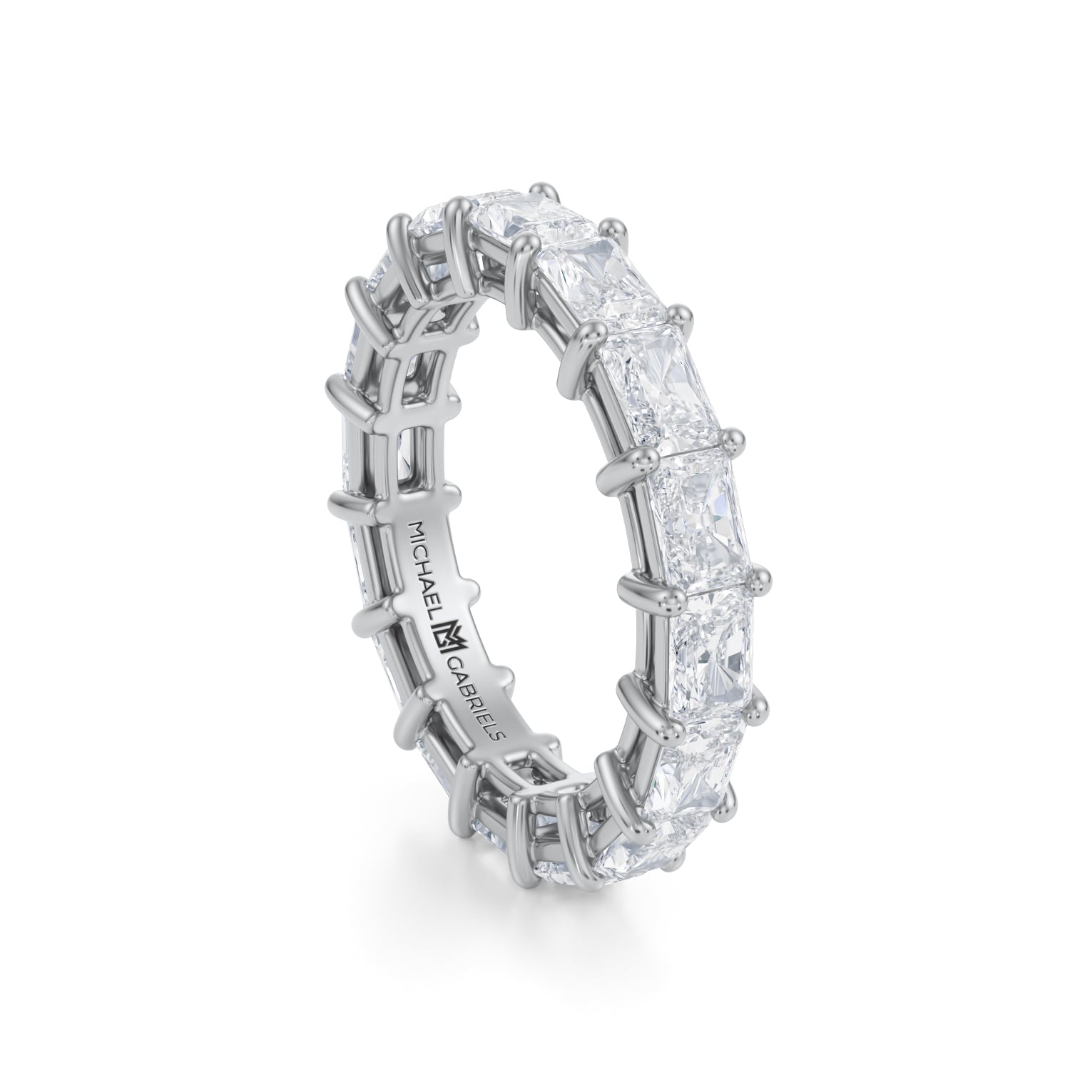 Platinum Horizontal Radiant Lab Grown Diamond Eternity Band - Small