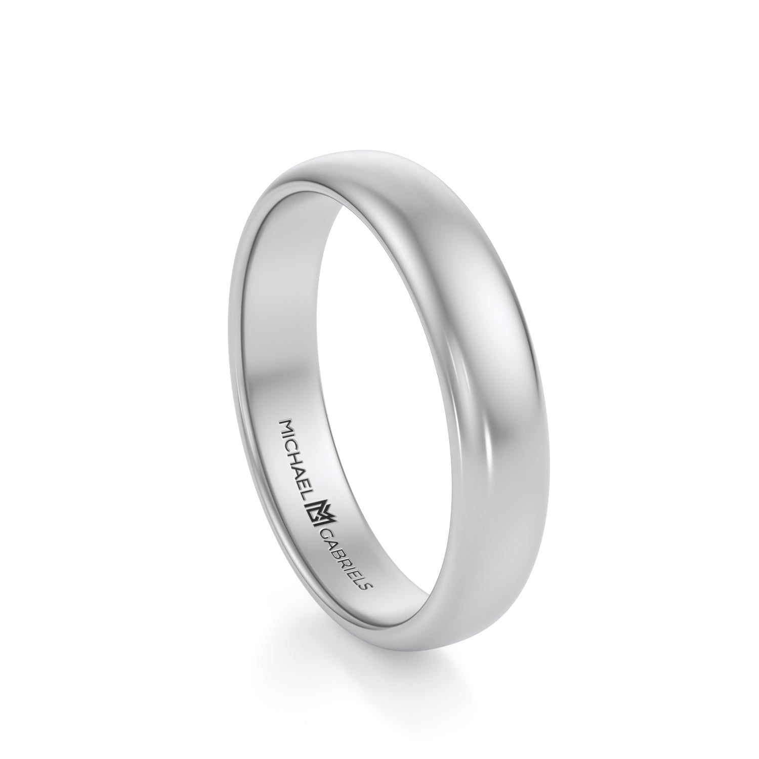 Platinum 4mm Mens Wedding Band - High Polish