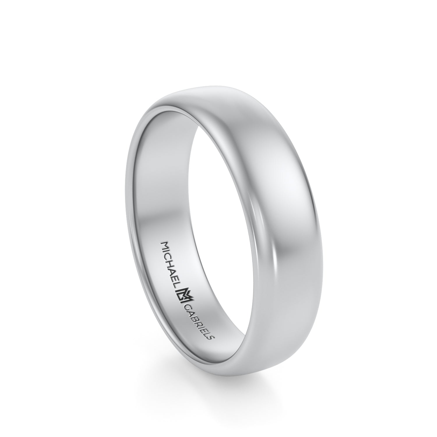 Platinum 5mm Mens Wedding Band - High Polish