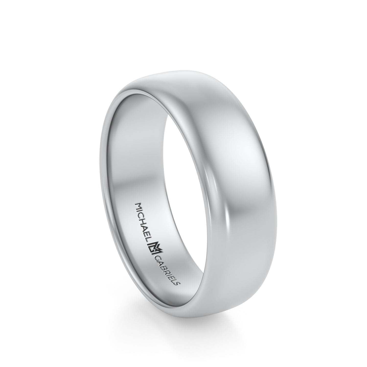 Platinum 6mm Mens Wedding Band - High Polish