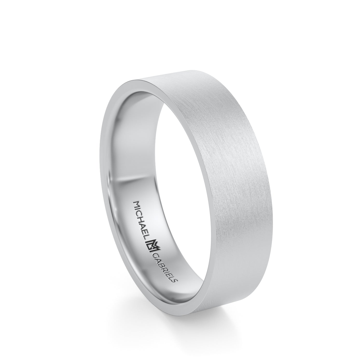 Platinum 5mm Mens Flat Wedding Band - Matte