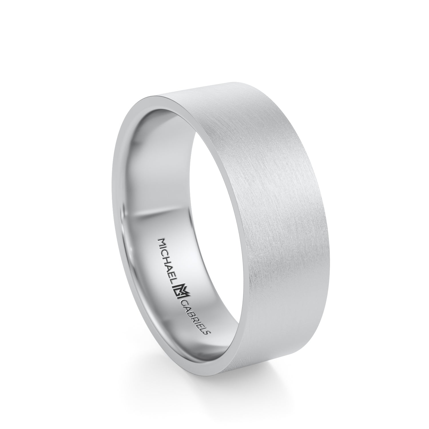 Platinum 6mm Mens Flat Wedding Band - Matte