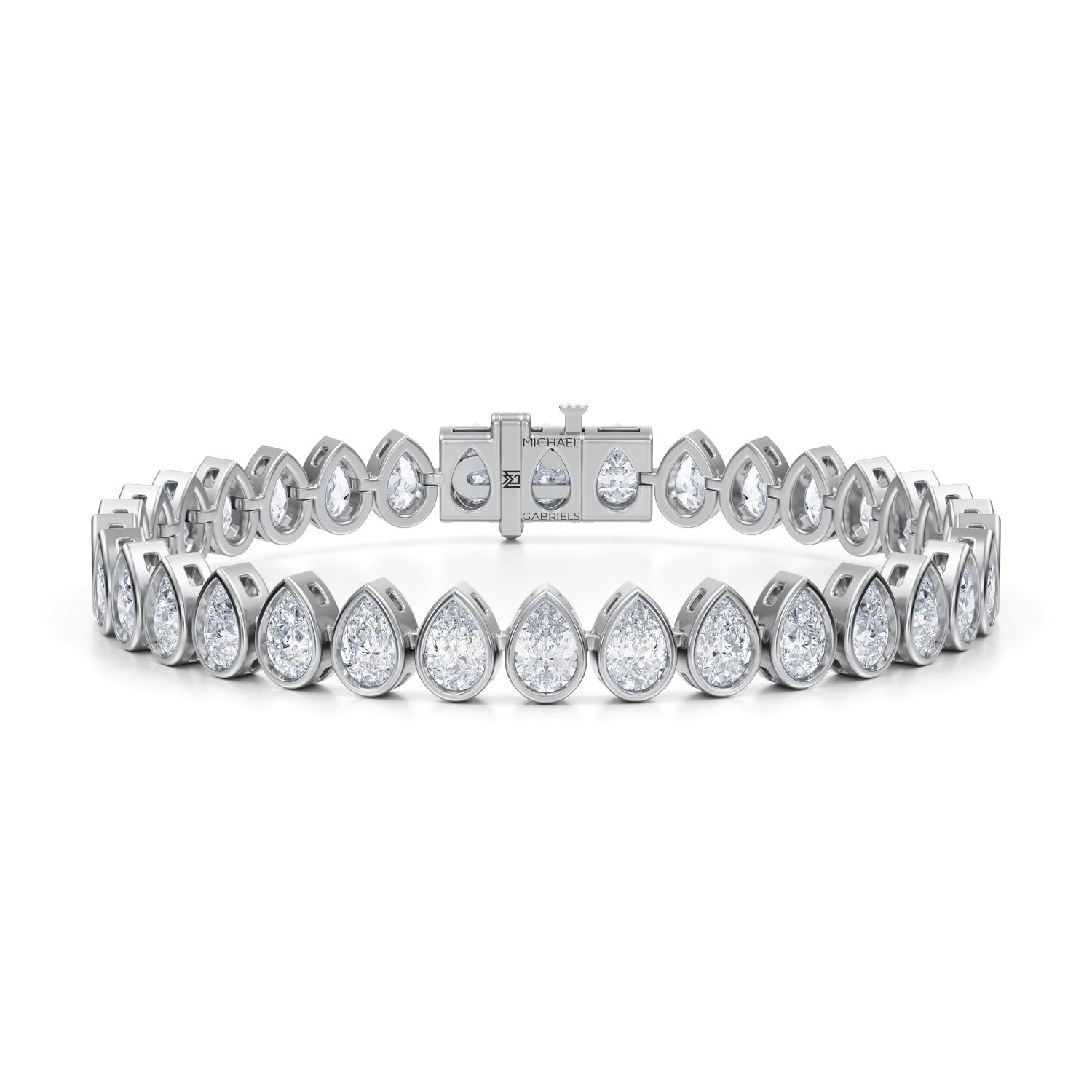 Vertical Pear Bezel Tennis Bracelet