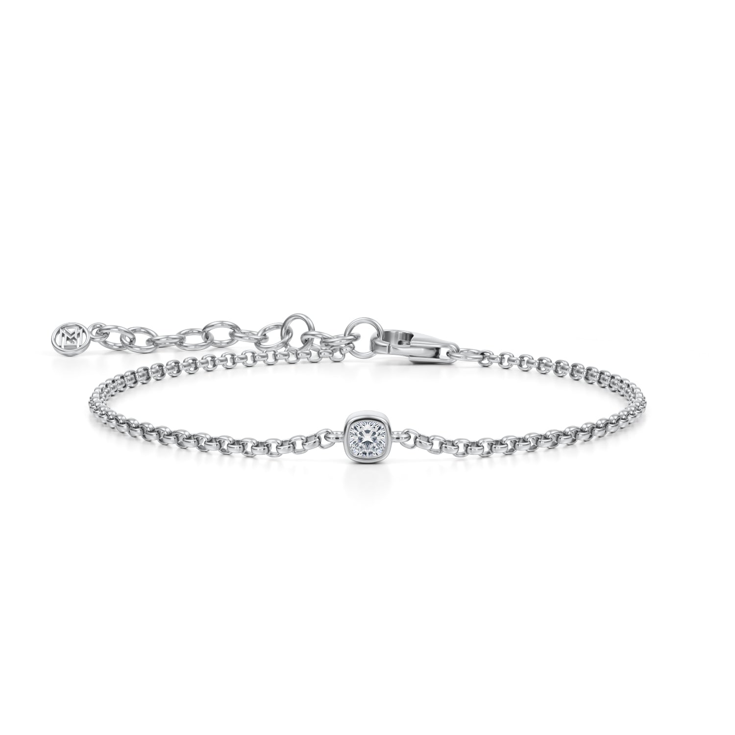 Cushion Bezel Solitaire Bracelet