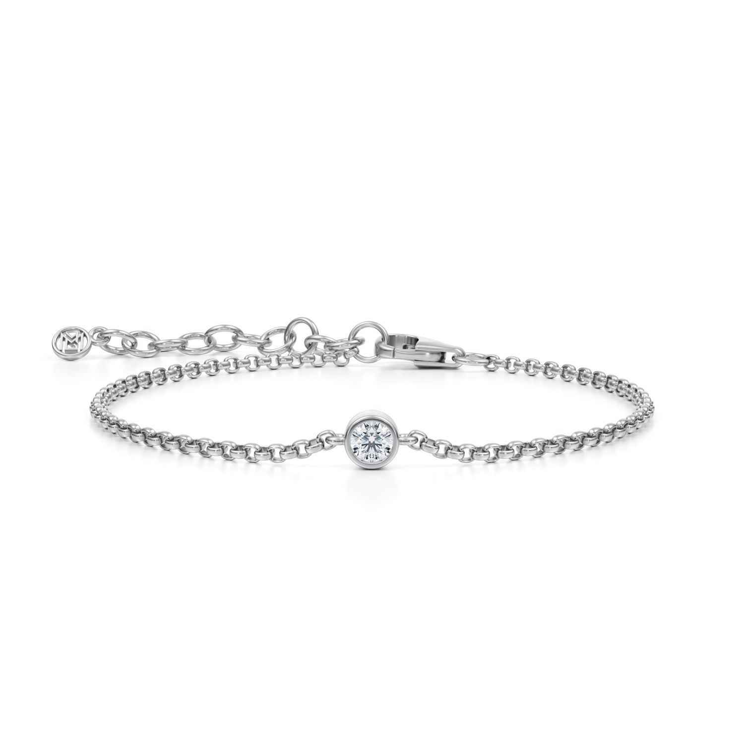 Round Bezel Solitaire Bracelet