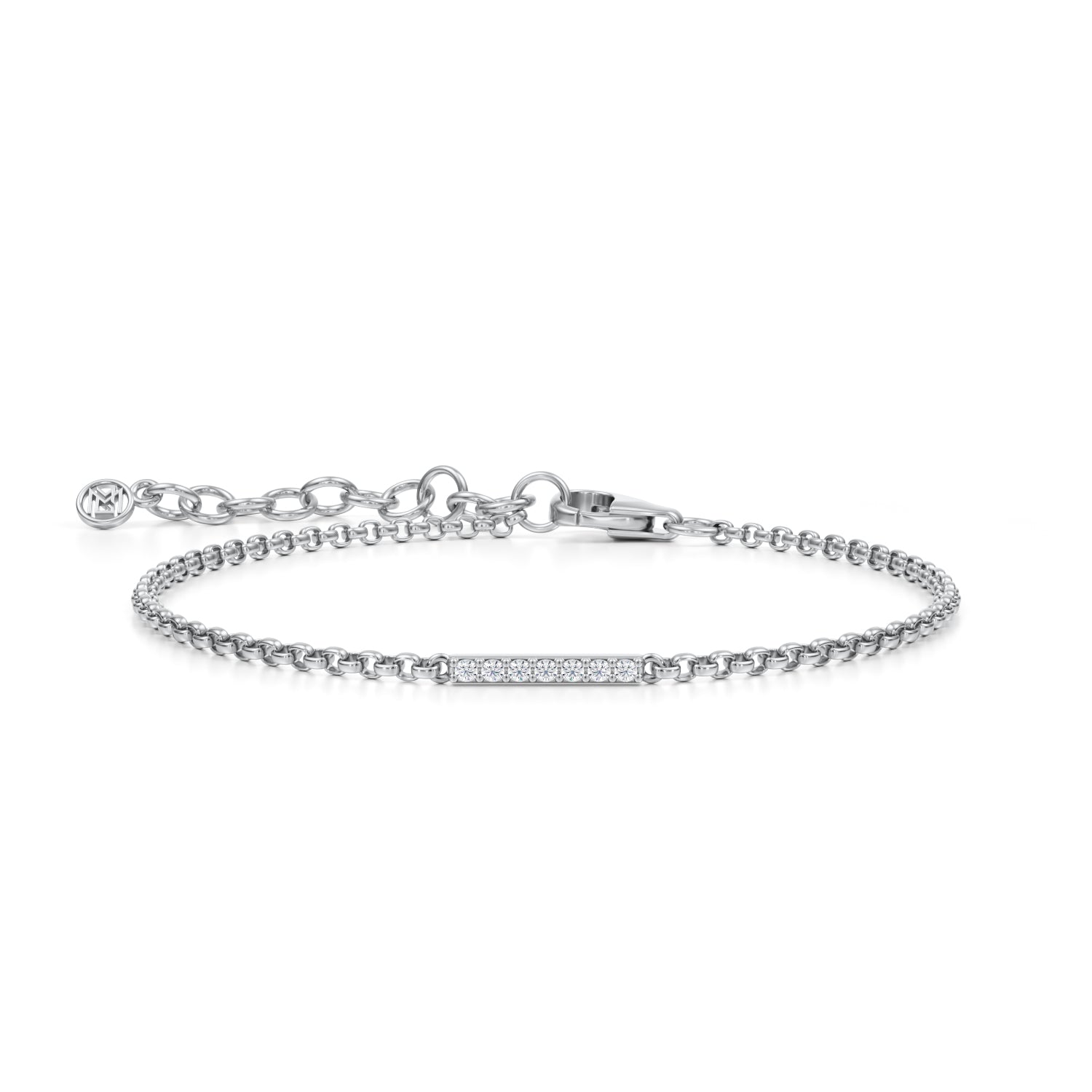 Round Pave Bar Bracelet