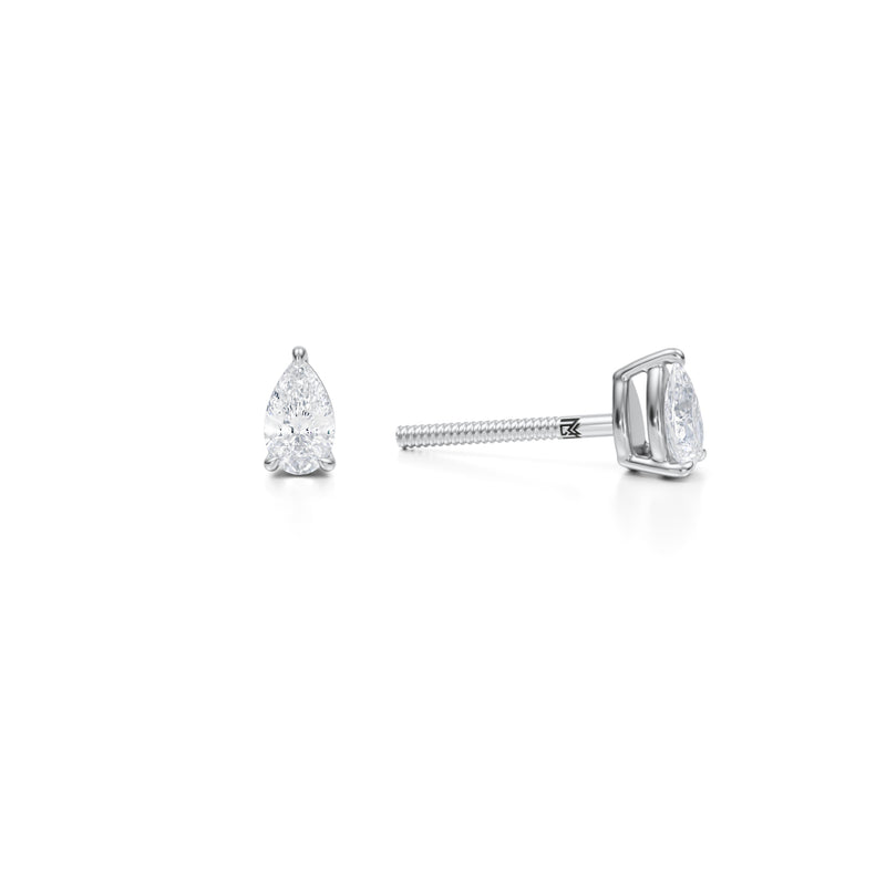 Lab-grown diamond stud earrings, 1/2 carat, in white gold.