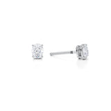 Lab Grown Diamond Studs in White Gold, 3/4 Carat Oval