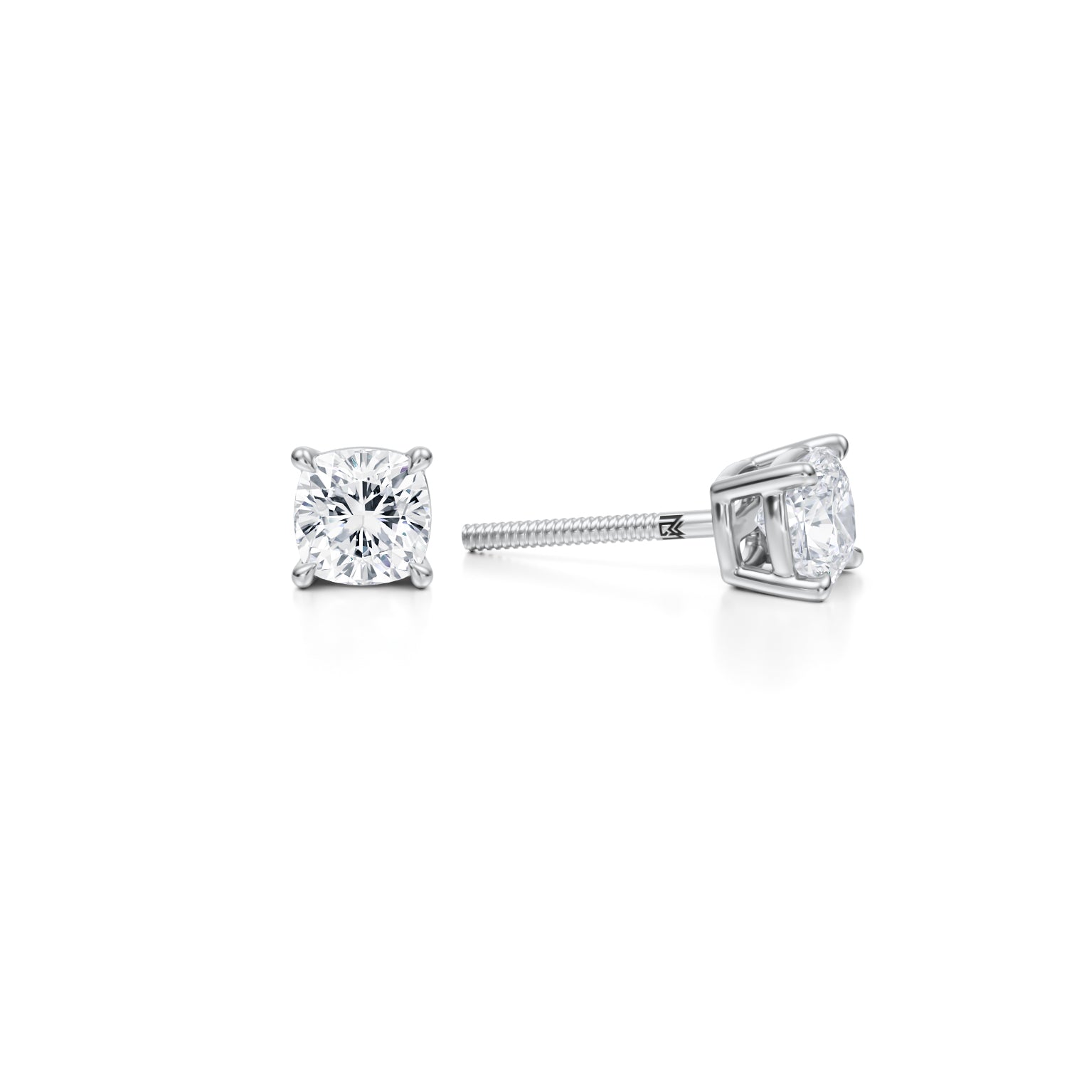 Lab Grown Diamond Studs, 1 Carat, White Gold.