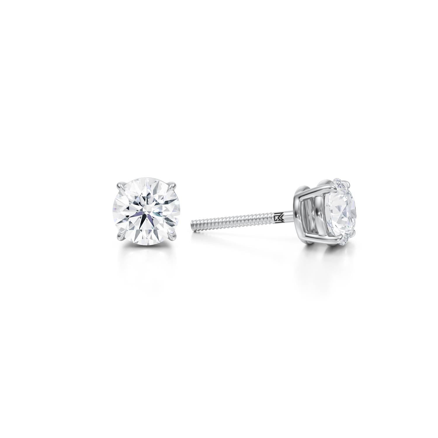 Lab Grown Diamond Studs, 1.25 Carat, White Gold.