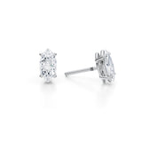 White gold earrings with 1.5 carat lab-grown marquise diamonds.