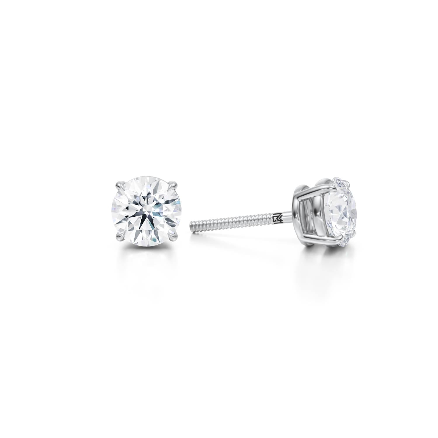 White gold studs with 1.5ct lab-grown diamonds.