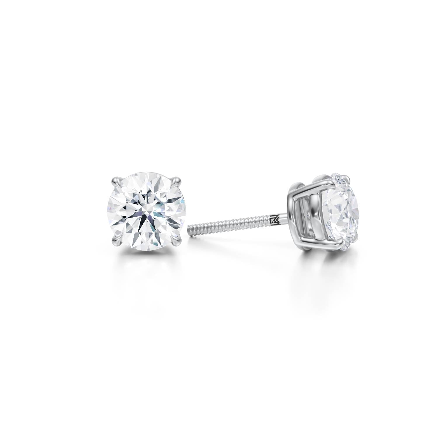 2ct Lab Grown Diamond Studs in White Gold