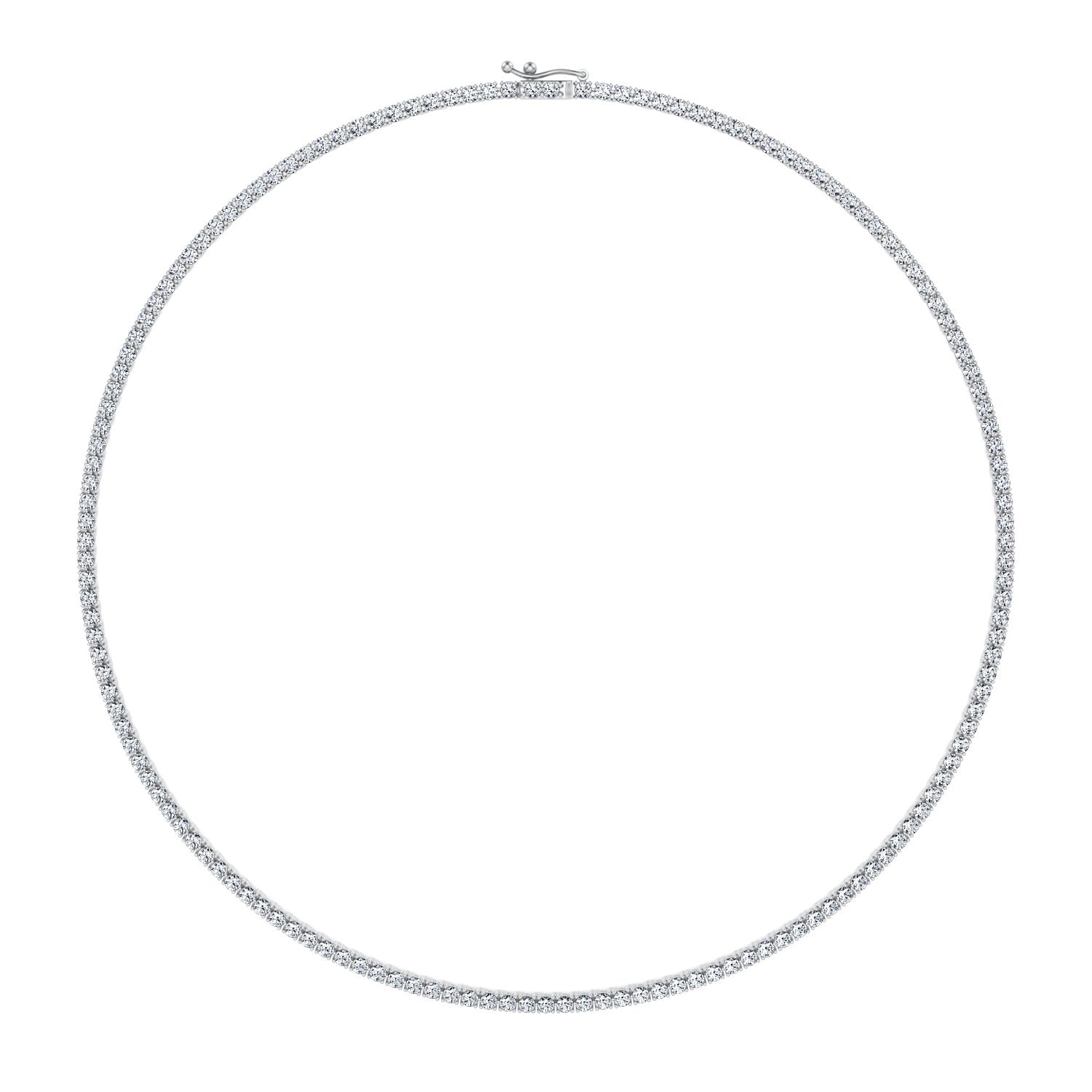 9 Carat Round Lab Grown Diamond Tennis Necklace