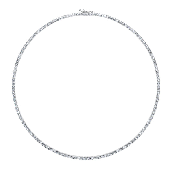 10 Carat Round Lab Grown Diamond Tennis Necklace