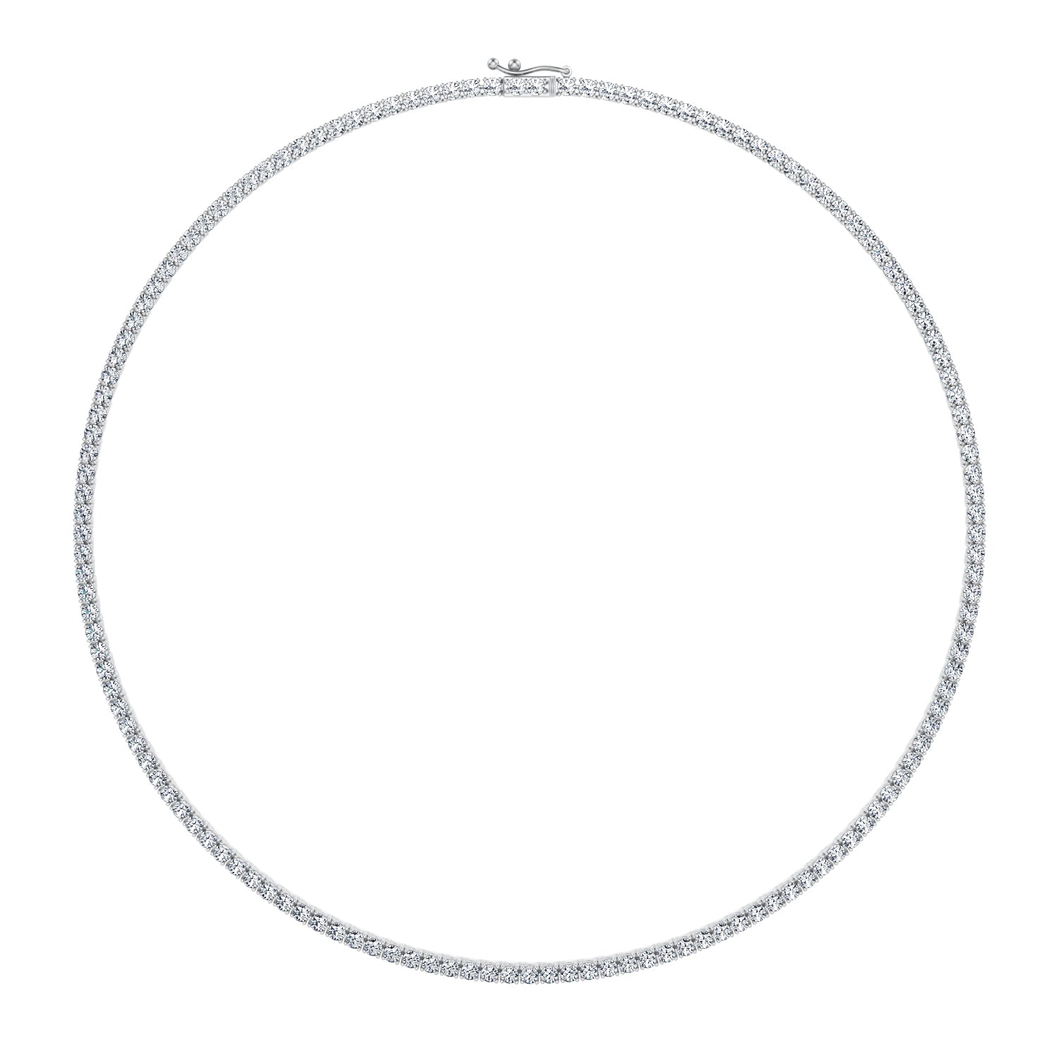 13 Carat Round Lab Grown Diamond Tennis Necklace