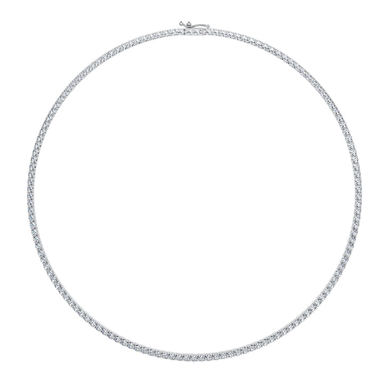 10 Carat Round Lab Grown Diamond Tennis Necklace