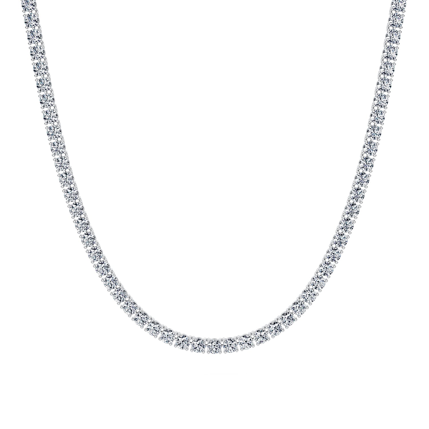 18 Carat Round Lab Grown Diamond Tennis Necklace