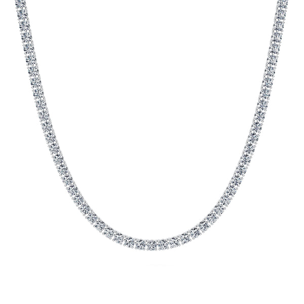 18 Carat Round Lab Grown Diamond Tennis Necklace