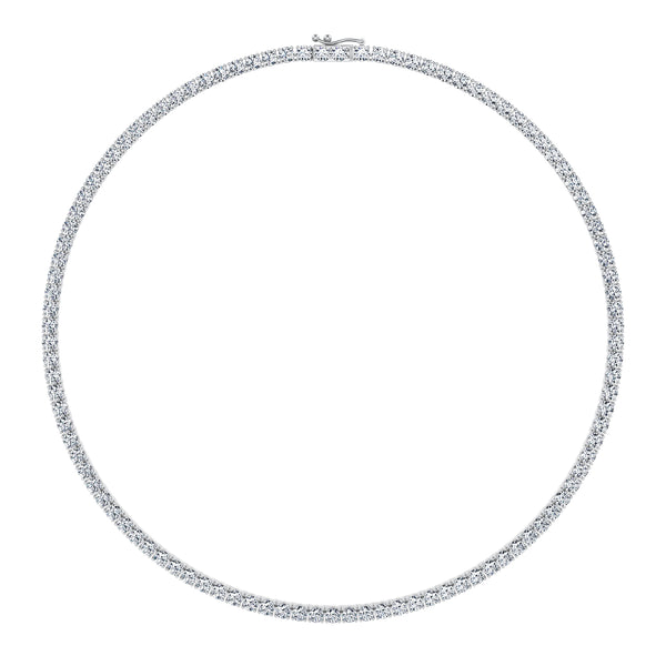 20 Carat Round Lab Grown Diamond Tennis Necklace