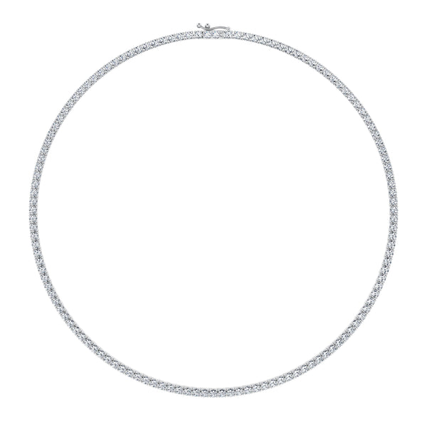 15 Carat Round Lab Grown Diamond Tennis Necklace