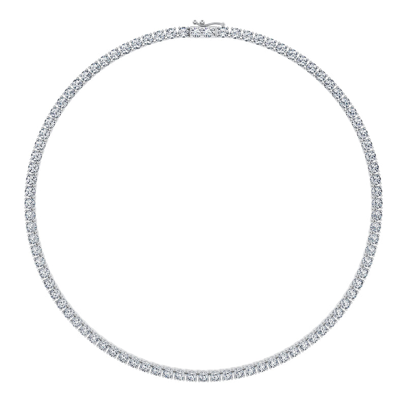 27 Carat Round Lab Grown Diamond Tennis Necklace