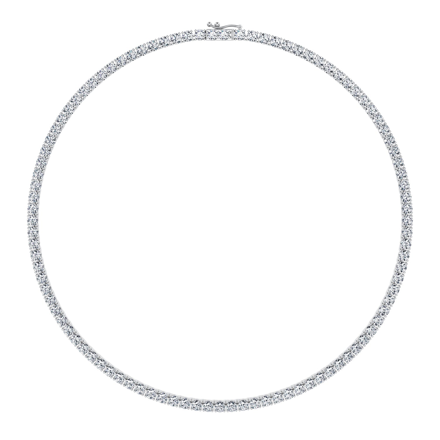 22 Carat Round Lab Grown Diamond Tennis Necklace