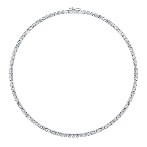 22 Carat Round Lab Grown Diamond Tennis Necklace