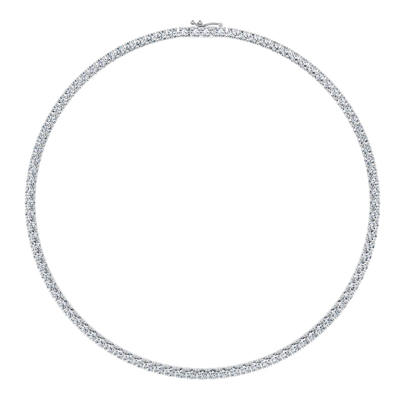 25 Carat Round Lab Grown Diamond Tennis Necklace