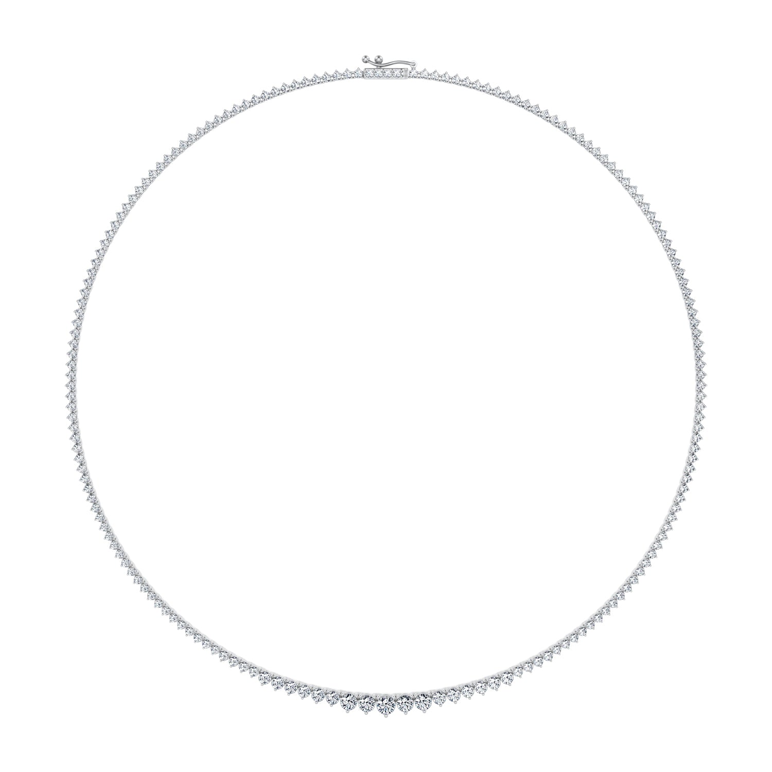 7 1/2 Carat Lab Grown Diamond Graduated Tennis Necklace