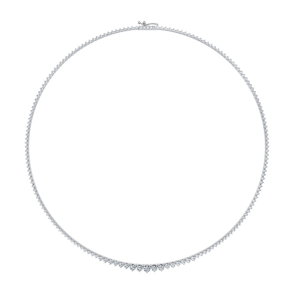 7 1/2 Carat Lab Grown Diamond Graduated Tennis Necklace