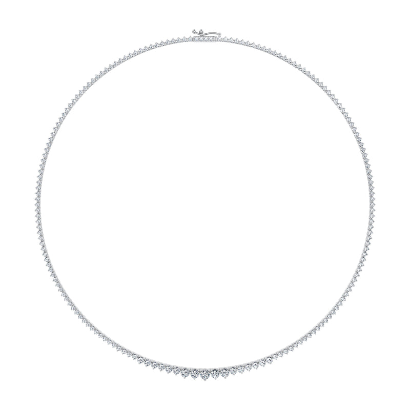 7 1/2 Carat Lab Grown Diamond Graduated Tennis Necklace