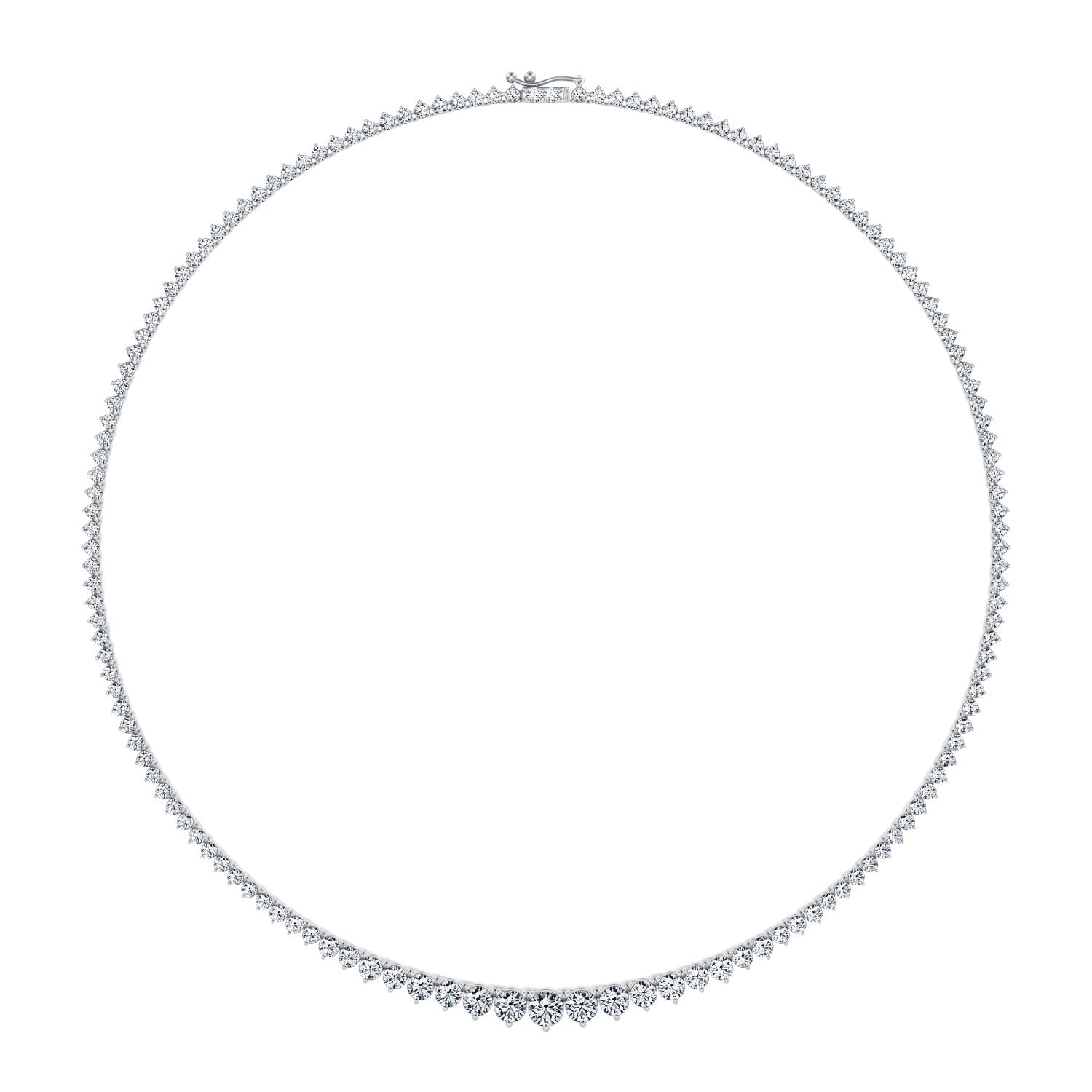 15 Carat Lab Grown Diamond Graduated Tennis Necklace