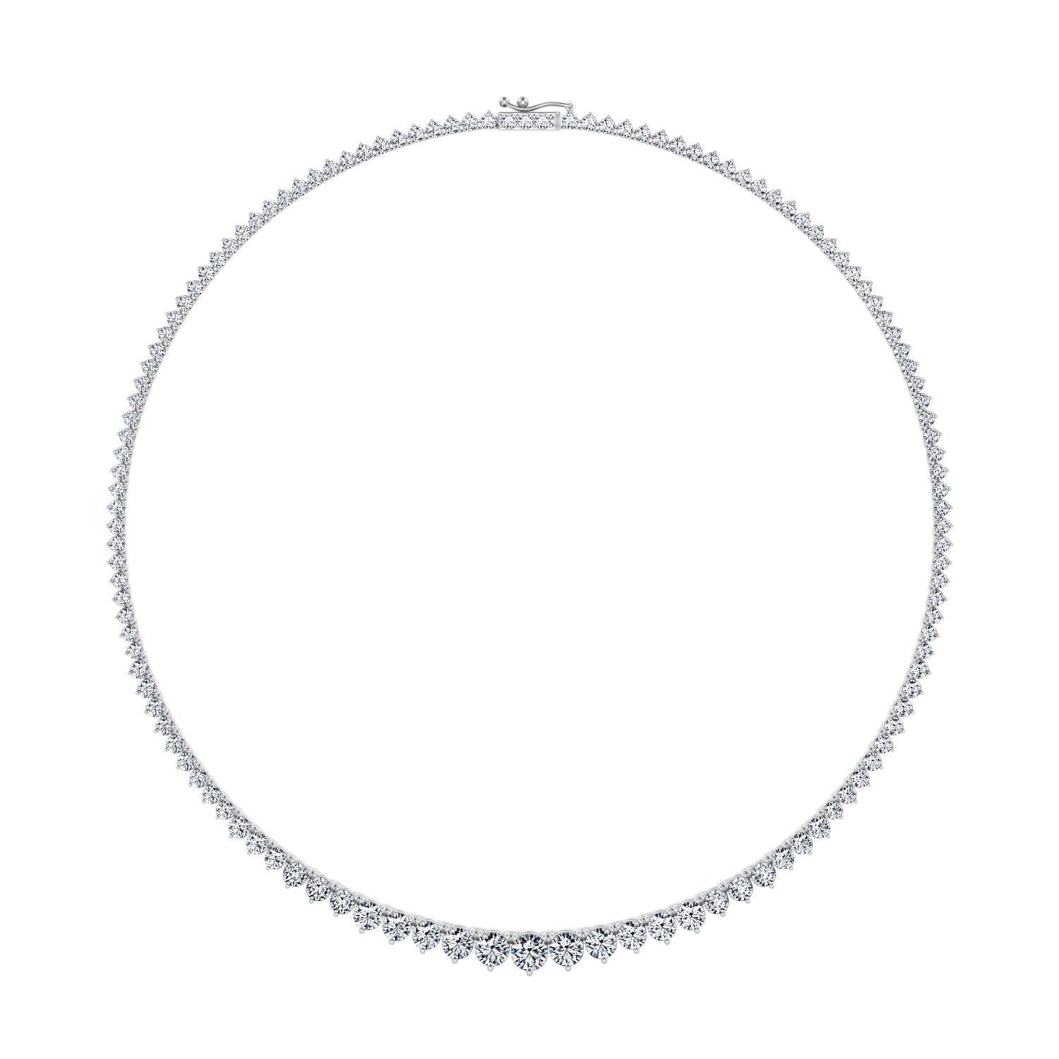 18 Carat Lab Grown Diamond Graduated Tennis Necklace