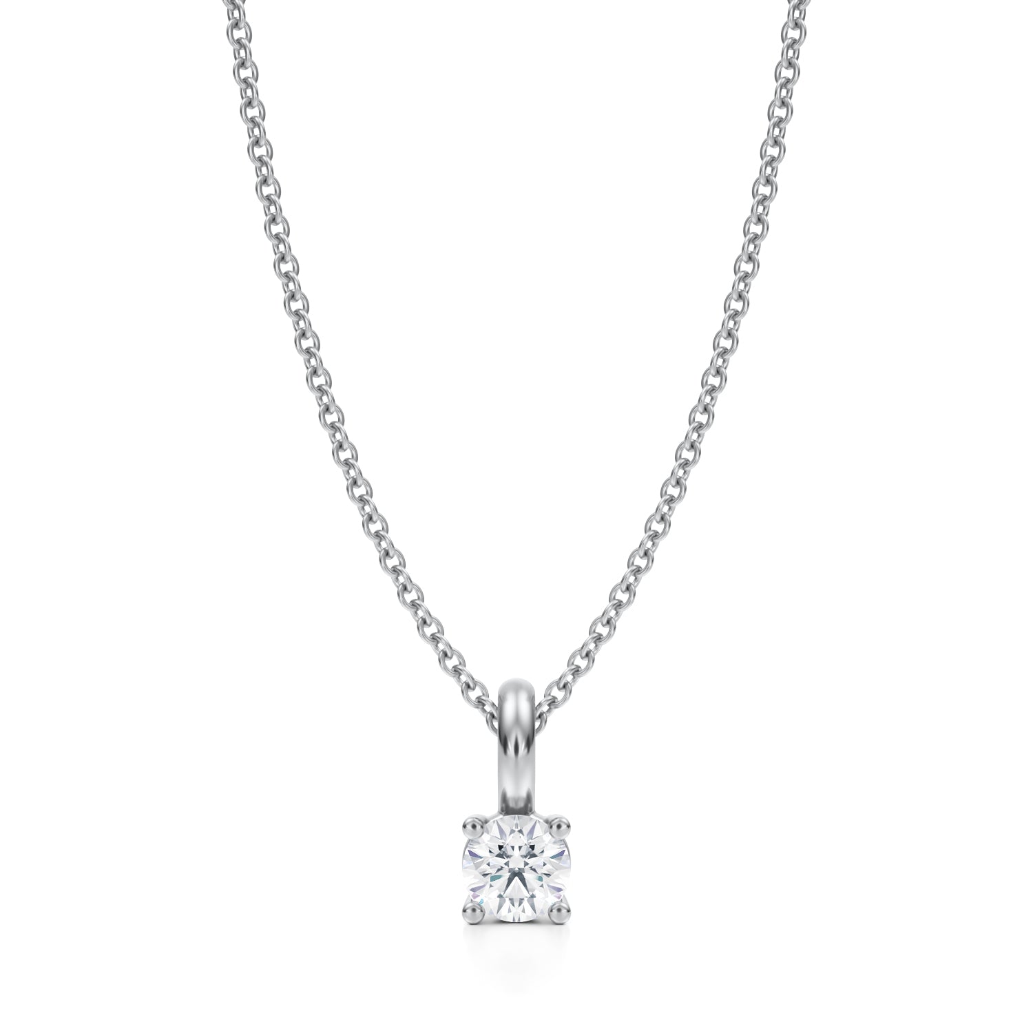 Round Lab Grown Diamond Solitaire Pendant