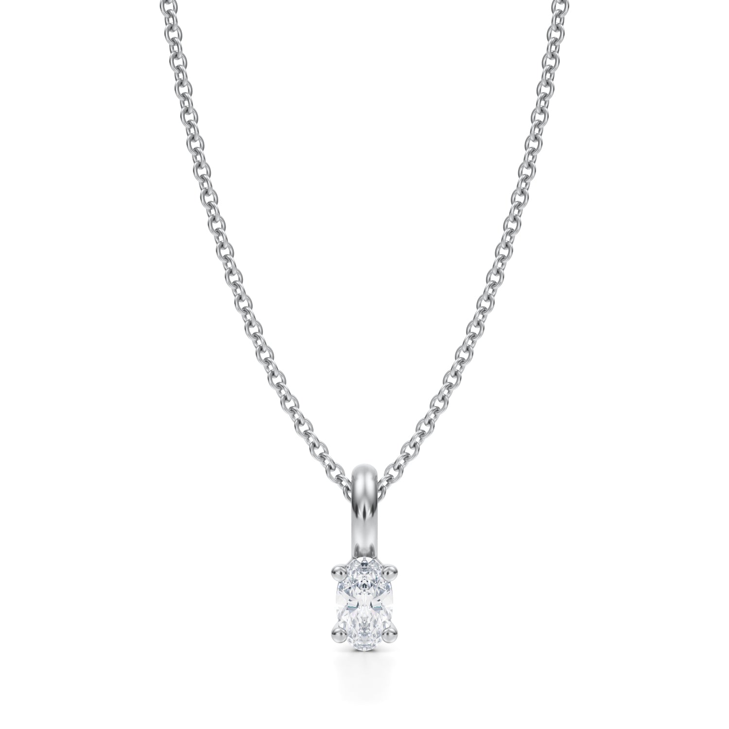 Oval Lab Grown Diamond Solitaire Pendant