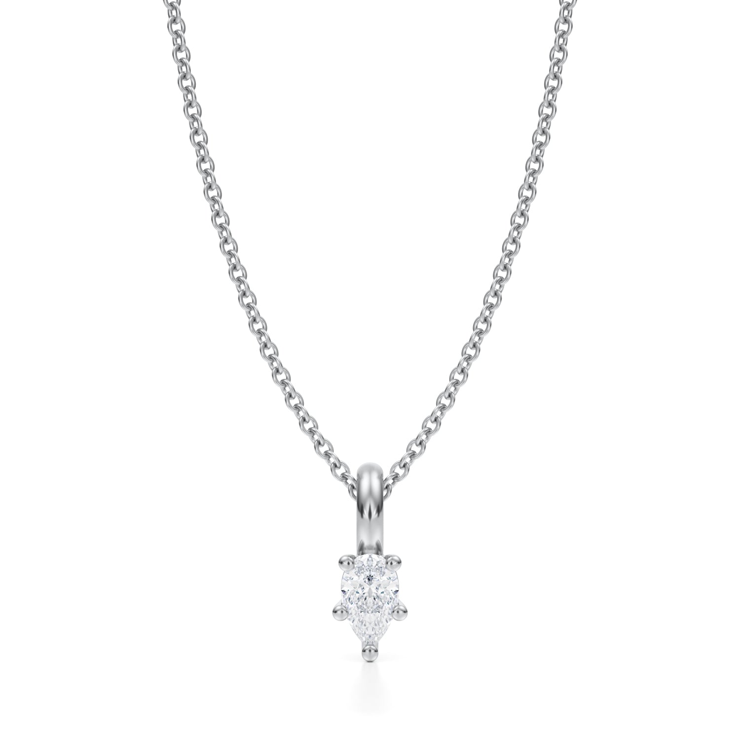 Pear Lab Grown Diamond Solitaire Pendant