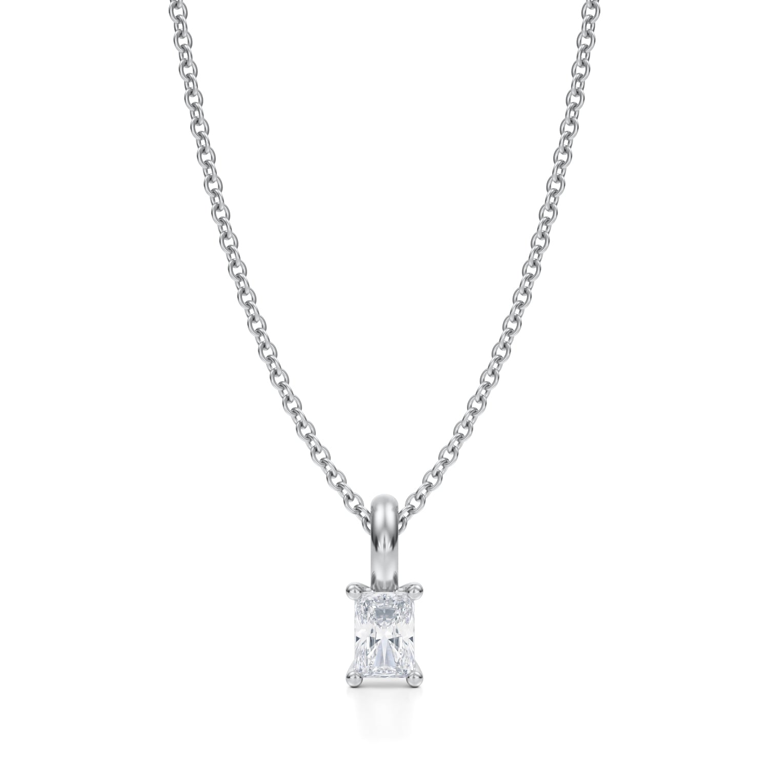 Radiant Lab Grown Diamond Solitaire Pendant