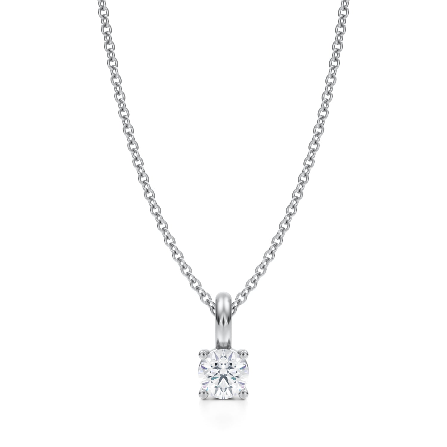 1/3 Carat Round Lab Grown Diamond Solitaire Pendant