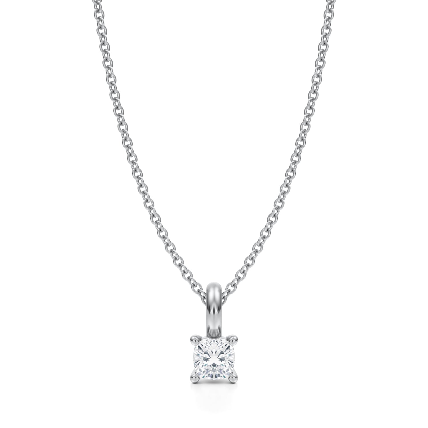 1/3 Carat Cushion Lab Grown Diamond Solitaire Pendant