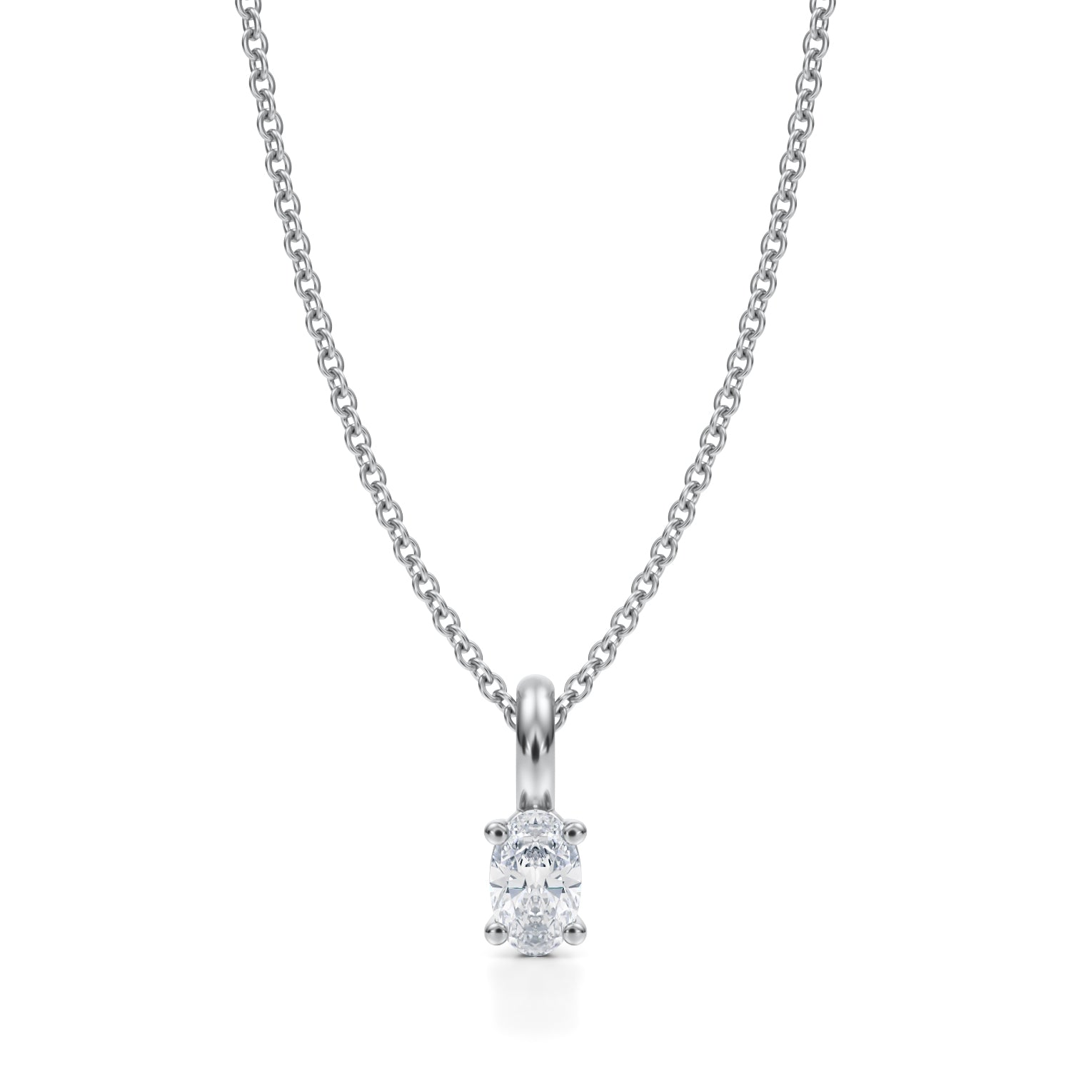 1/3 Carat Oval Lab Grown Diamond Solitaire Pendant