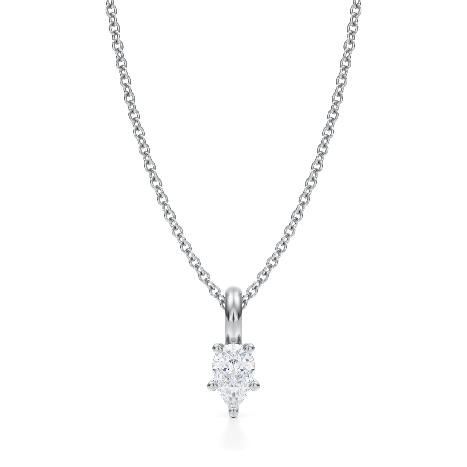 1/3 Carat Pear Lab Grown Diamond Solitaire Pendant