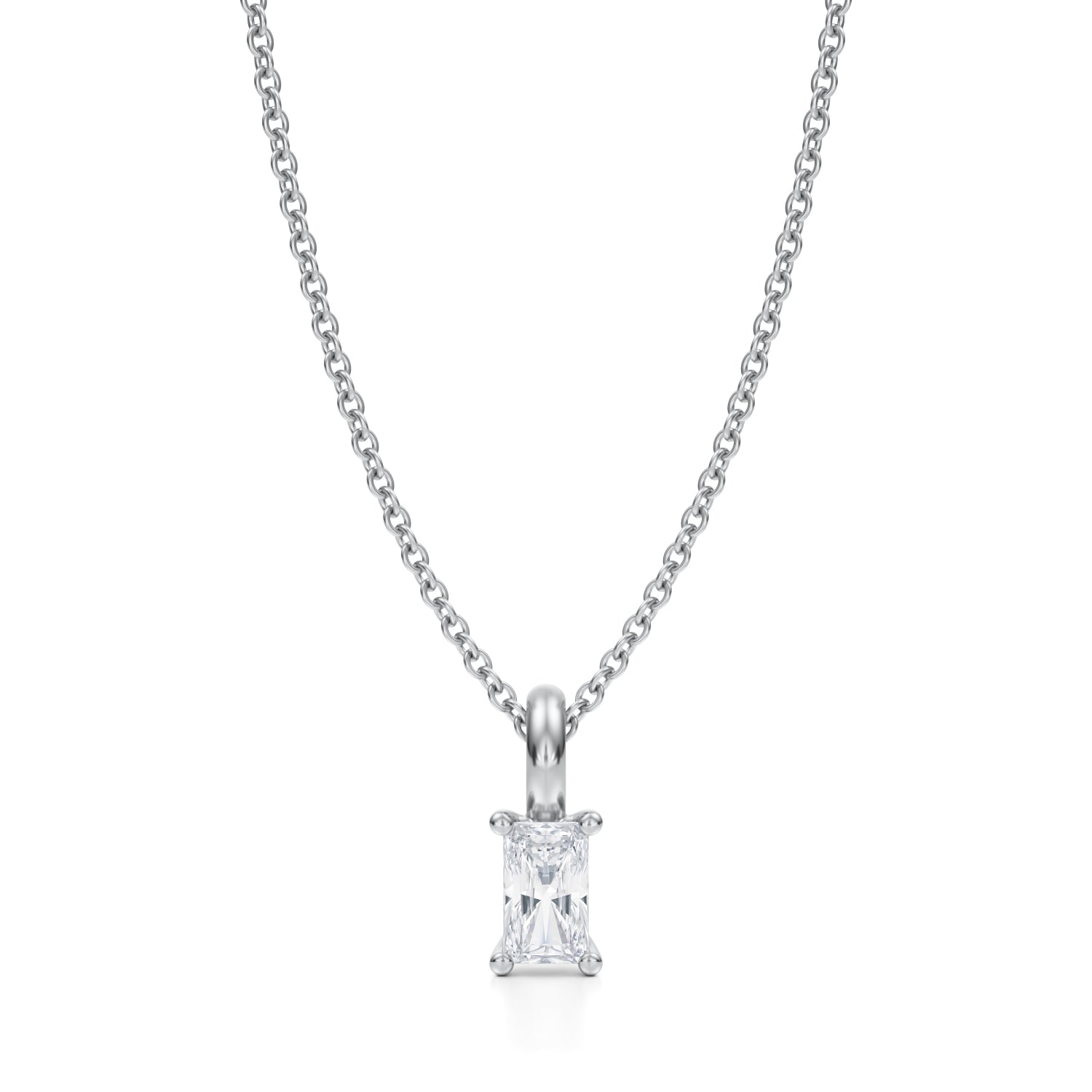 1/3 Carat Radiant Lab Grown Diamond Solitaire Pendant