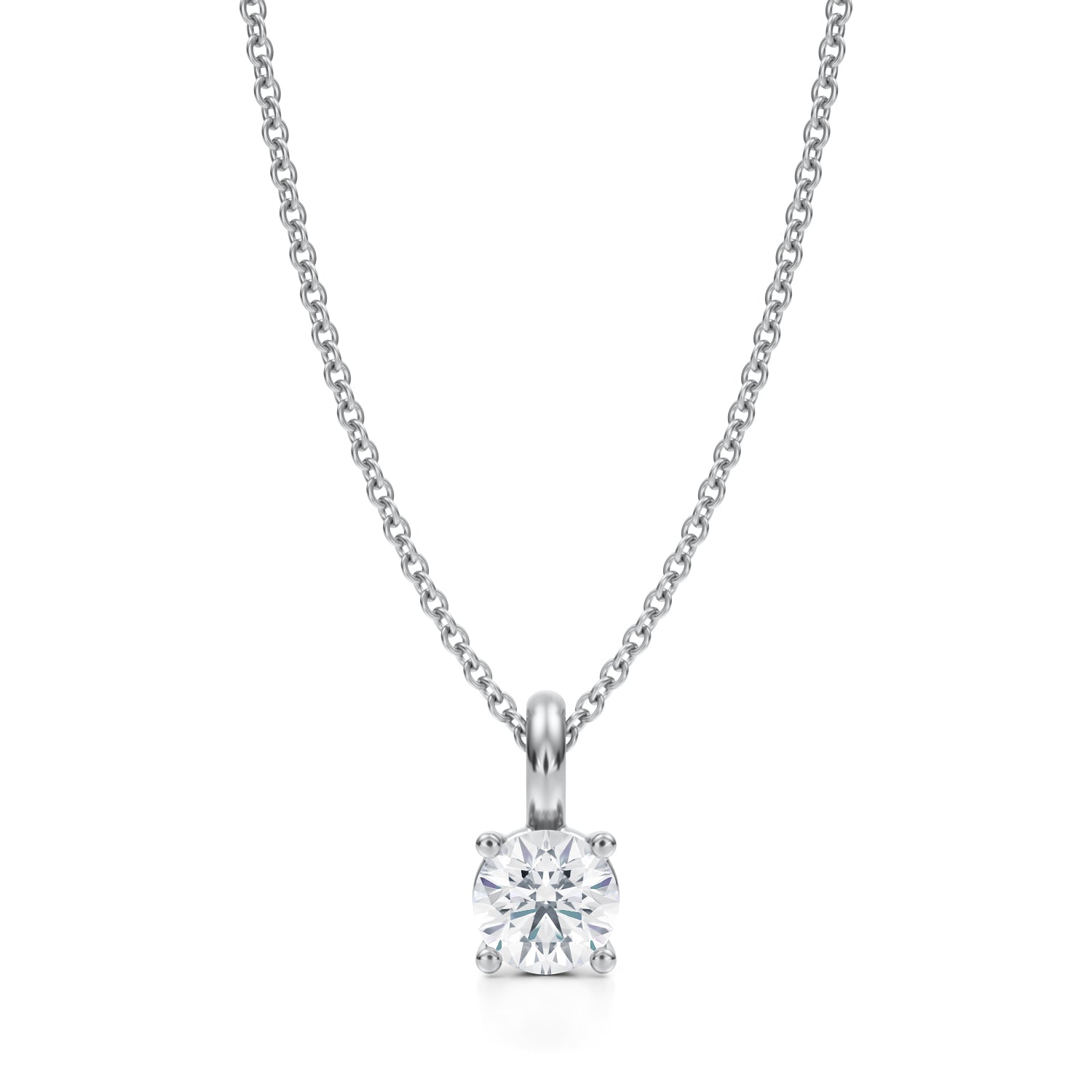 1/2 Carat Round Lab Grown Diamond Solitaire Pendant